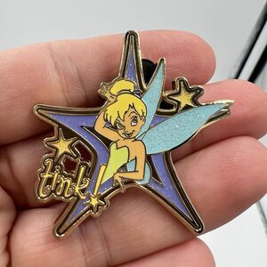 Authentic Walt Disney World TradeTinker Bell Sparkle Star Pin Tink! 2006 Glitter